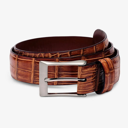 Genuine Crocodile Dress Belt - Chili Genuine Crocodile