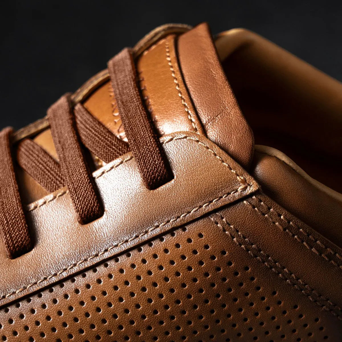 Oliver Slip-on Stretch-lace Sneaker - Luggage Tan Leather