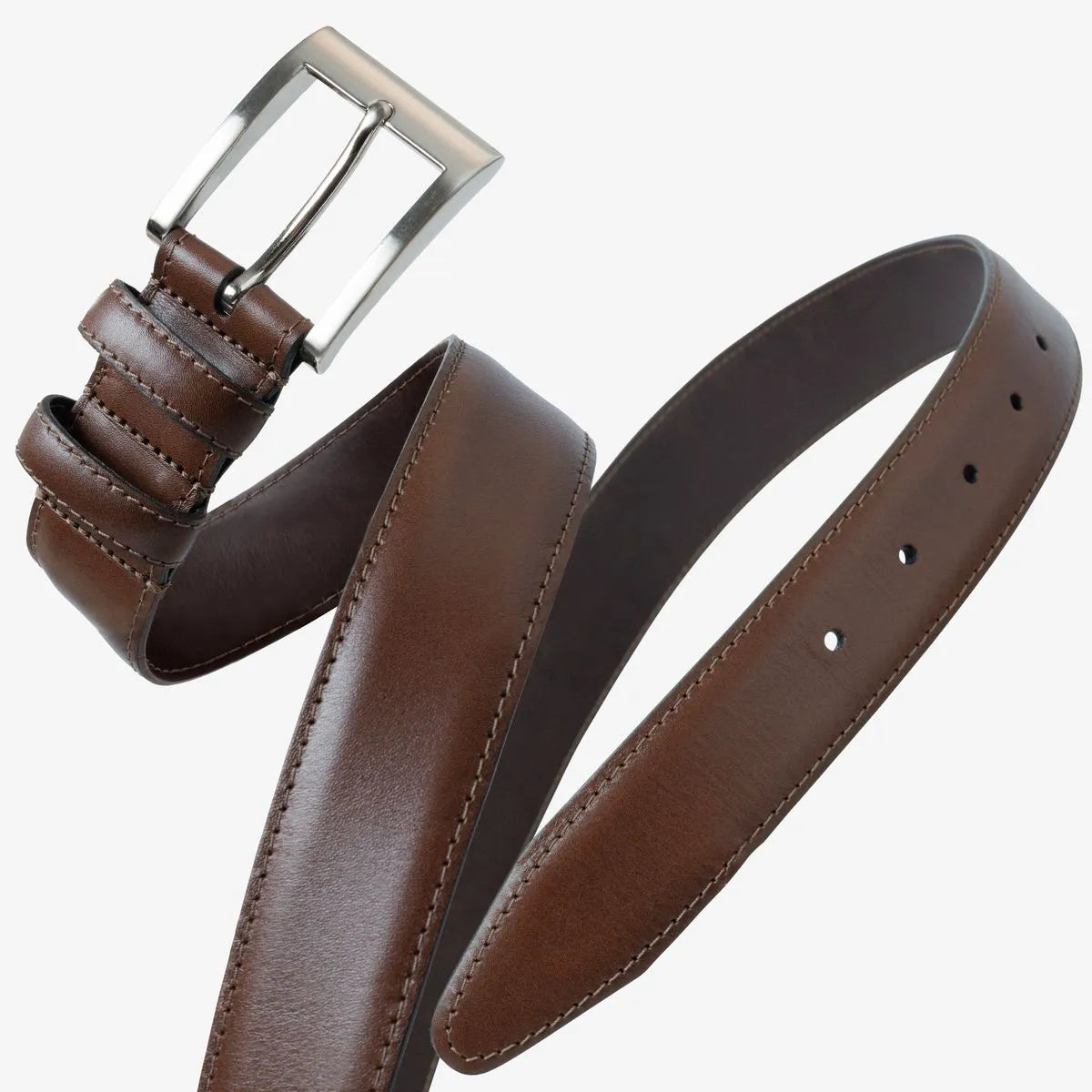 Wide Basic Dress Belt - Mahogany Leather
