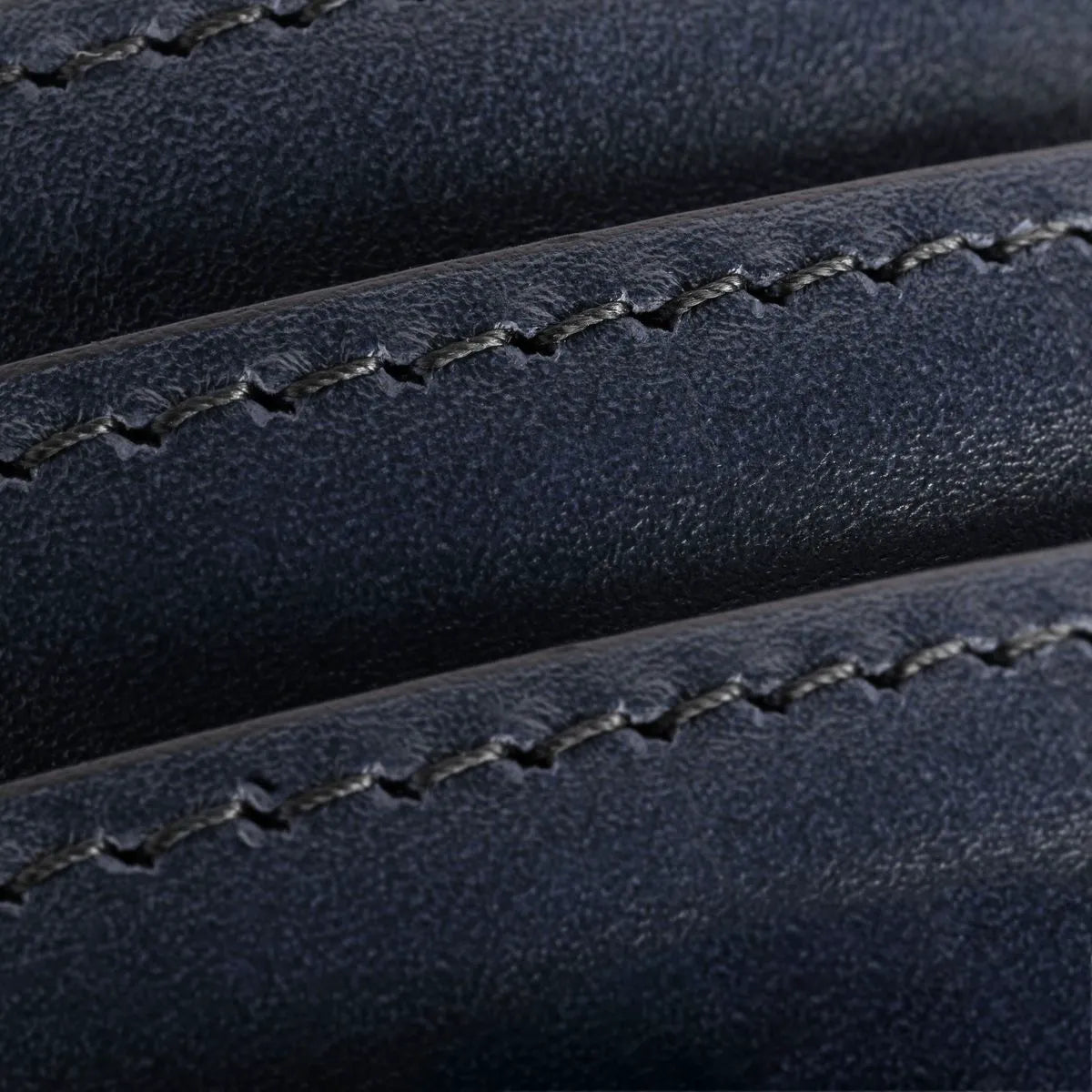 Wide Basic Dress Belt - Navy Leather