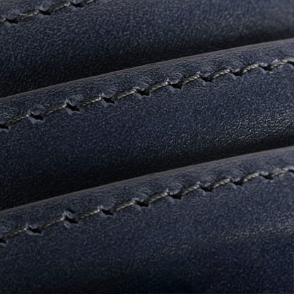Wide Basic Dress Belt - Navy Leather