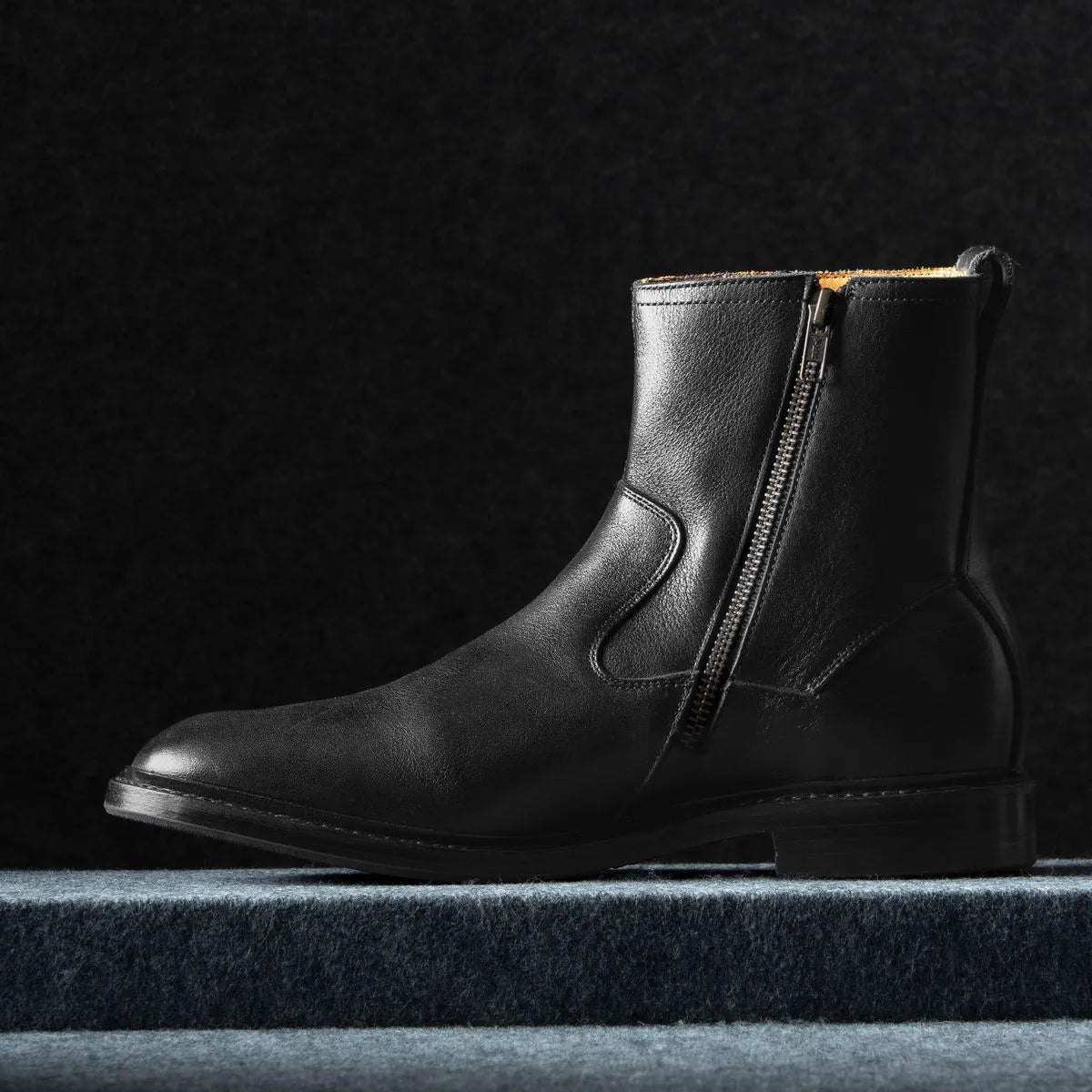 Tompkins Zip-up Boot - Black Leather