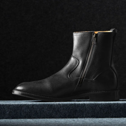 Tompkins Zip-up Boot - Black Leather