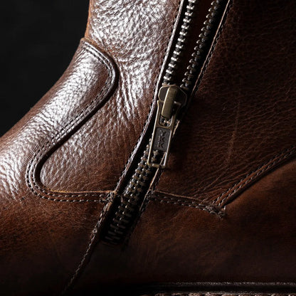 Tompkins Zip-up Boot - Brown Leather