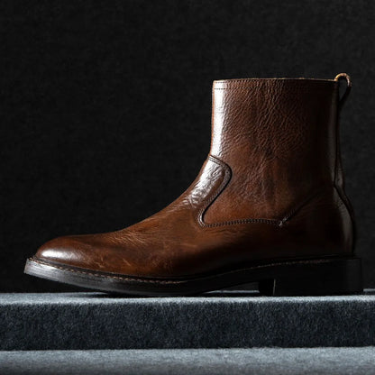Tompkins Zip-up Boot - Brown Leather