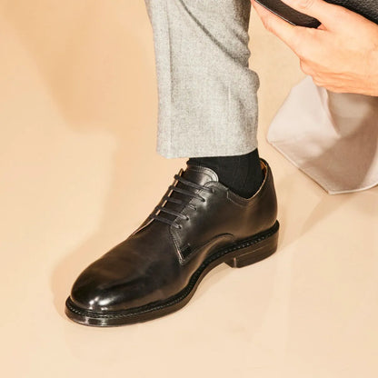 Trevor Plain-toe Derby Shoe - Black Leather
