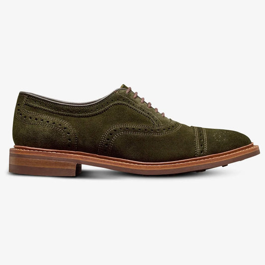 Strandmok Cap-toe Oxford with Dainite Rubber Sole - Hunting Green Suede