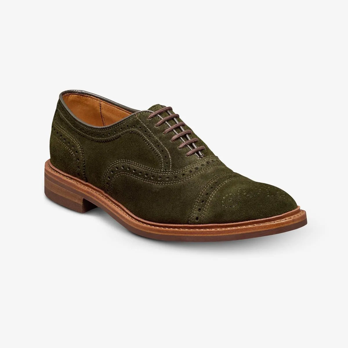 Strandmok Cap-toe Oxford with Dainite Rubber Sole - Hunting Green Suede