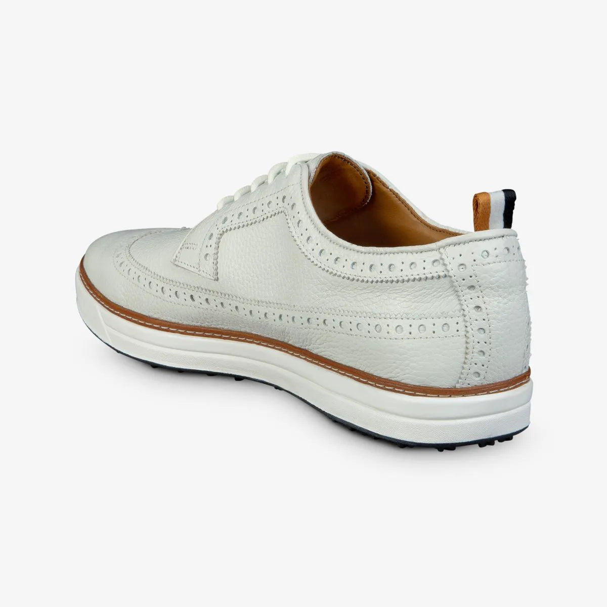 Dunes Wingtip Golf Shoe - White Leather