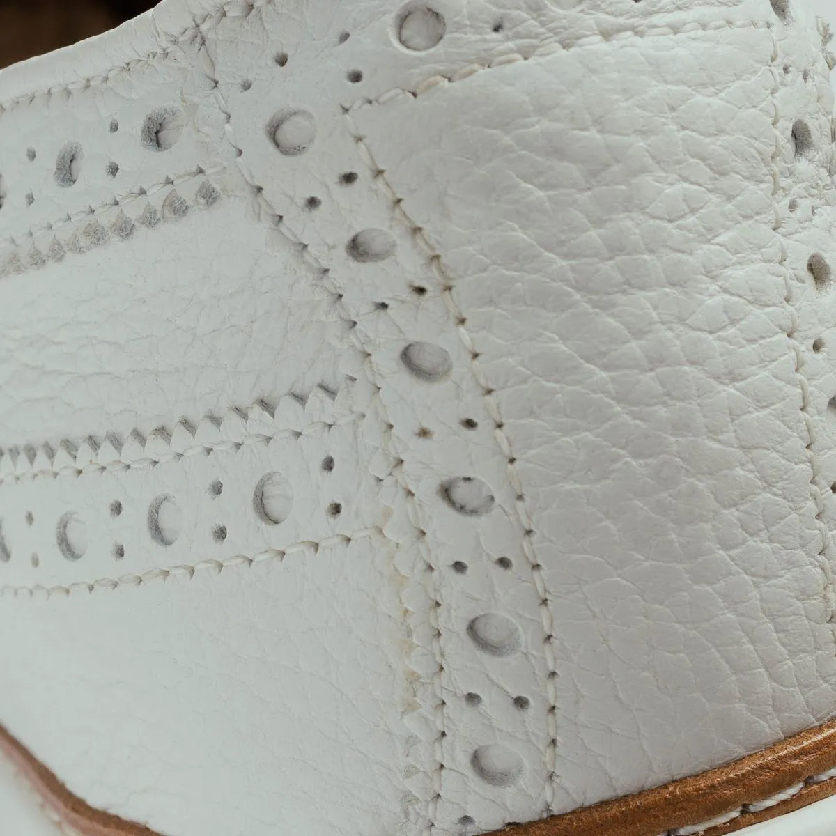 Dunes Wingtip Golf Shoe - White Leather