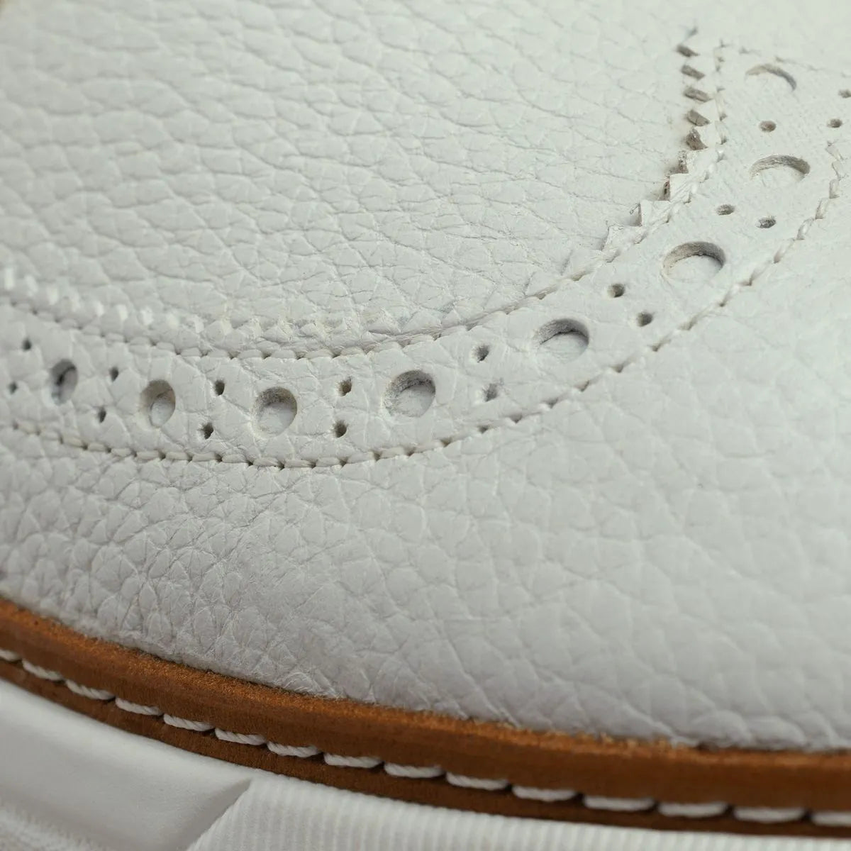 Dunes Wingtip Golf Shoe - White Leather