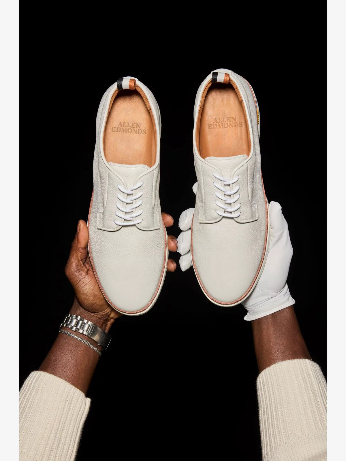 Dunes Wingtip Golf Shoe - White Leather
