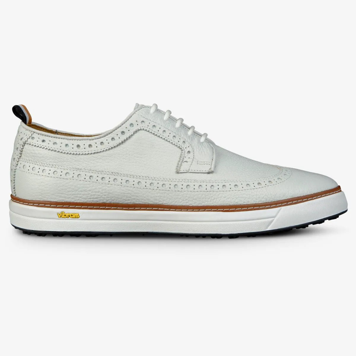 Dunes Wingtip Golf Shoe - White Leather