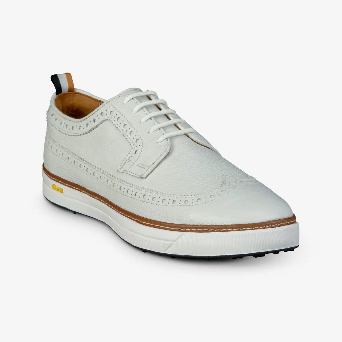 Dunes Wingtip Golf Shoe - White Leather