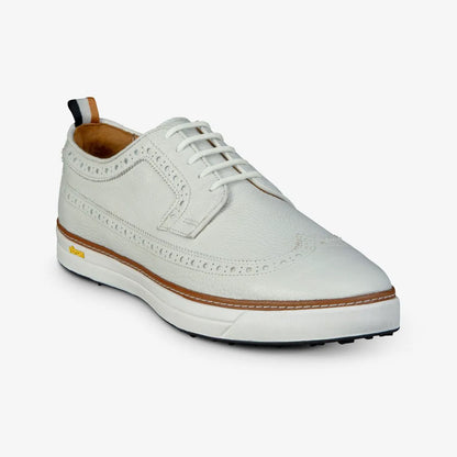 Dunes Wingtip Golf Shoe - White Leather