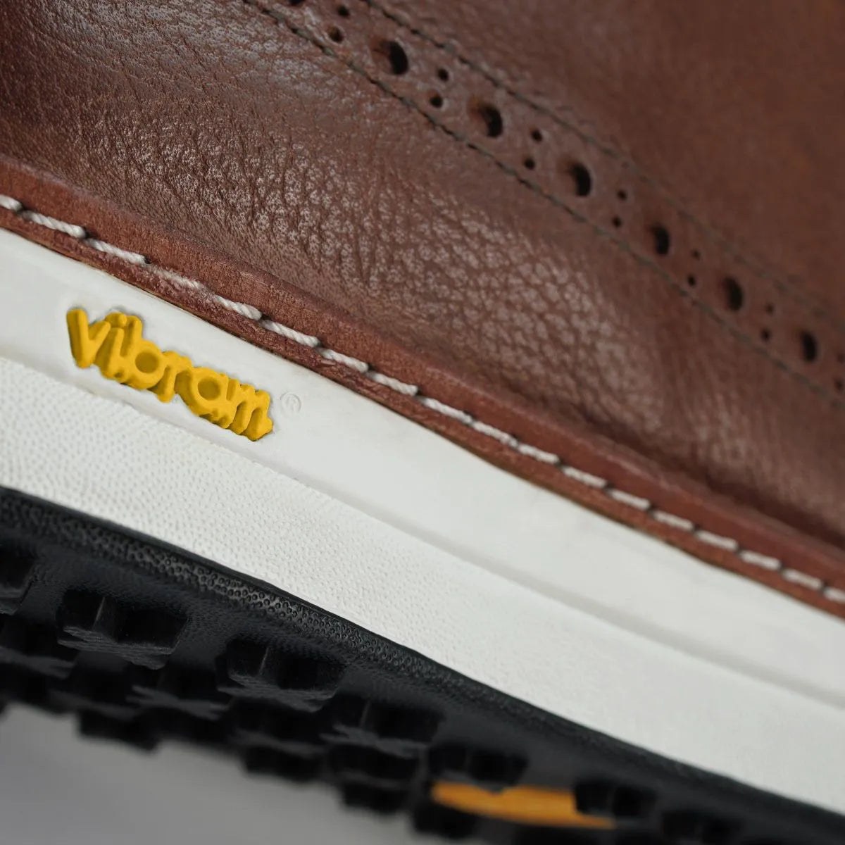 Dunes Wingtip Golf Shoe - Brown Leather