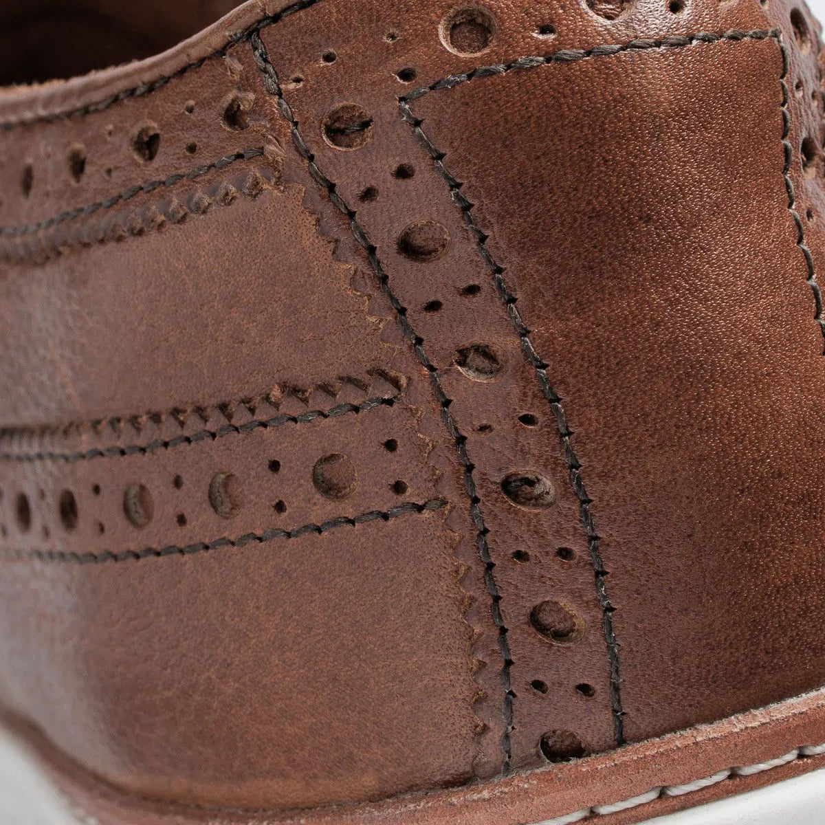 Dunes Wingtip Golf Shoe - Brown Leather