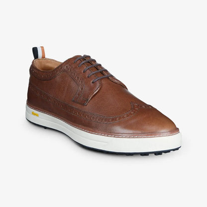 Dunes Wingtip Golf Shoe - Brown Leather