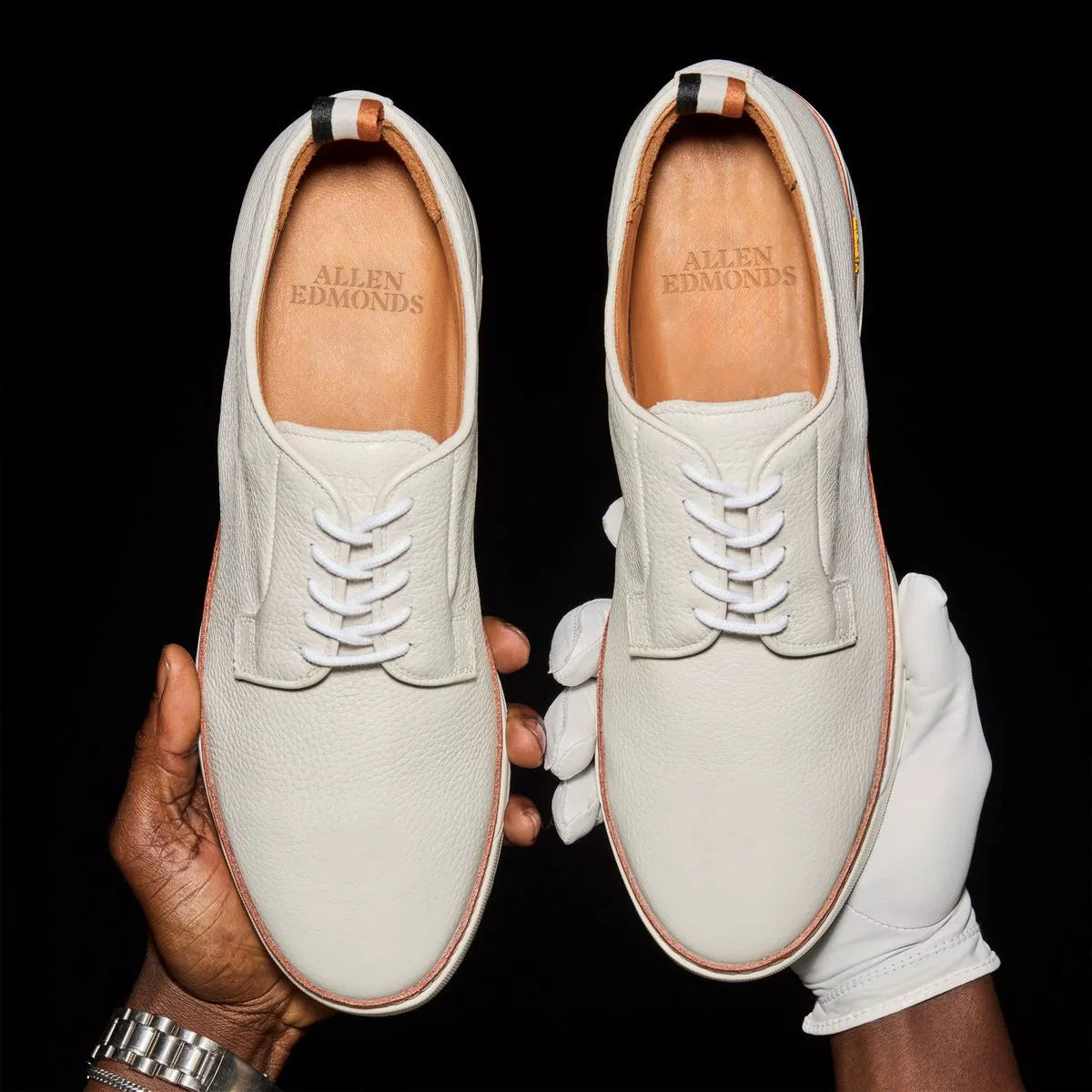 Cypress Derby Golf Shoe - White Leather