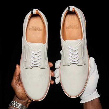 Cypress Derby Golf Shoe - White Leather