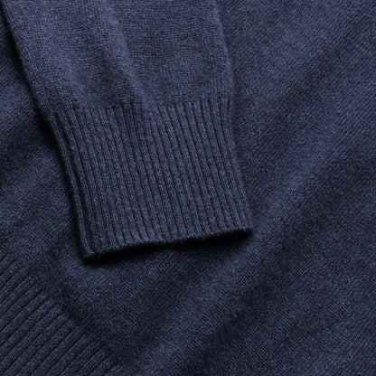 Cashmere Quarter-zip Sweater - Navy