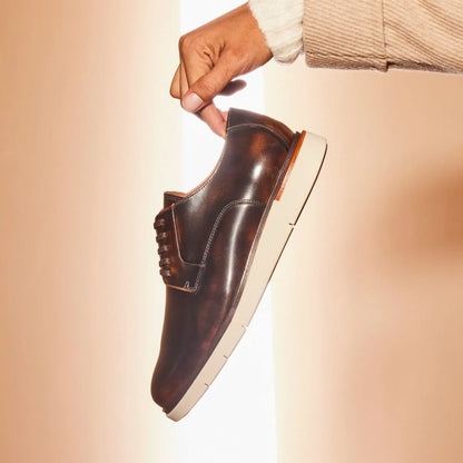 Carson Lace-up Hybrid Derby - Antique Bronze Leather