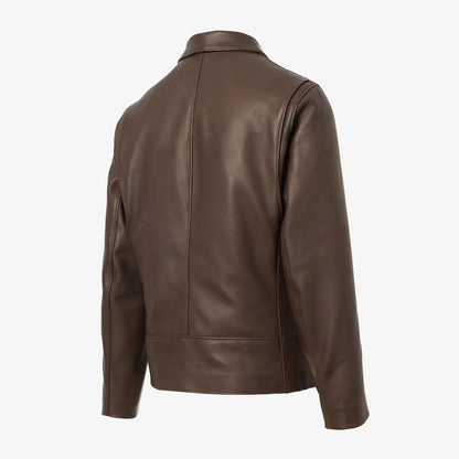 Schott® N.Y.C. X Allen Edmonds Leather Delivery Jacket - Brown