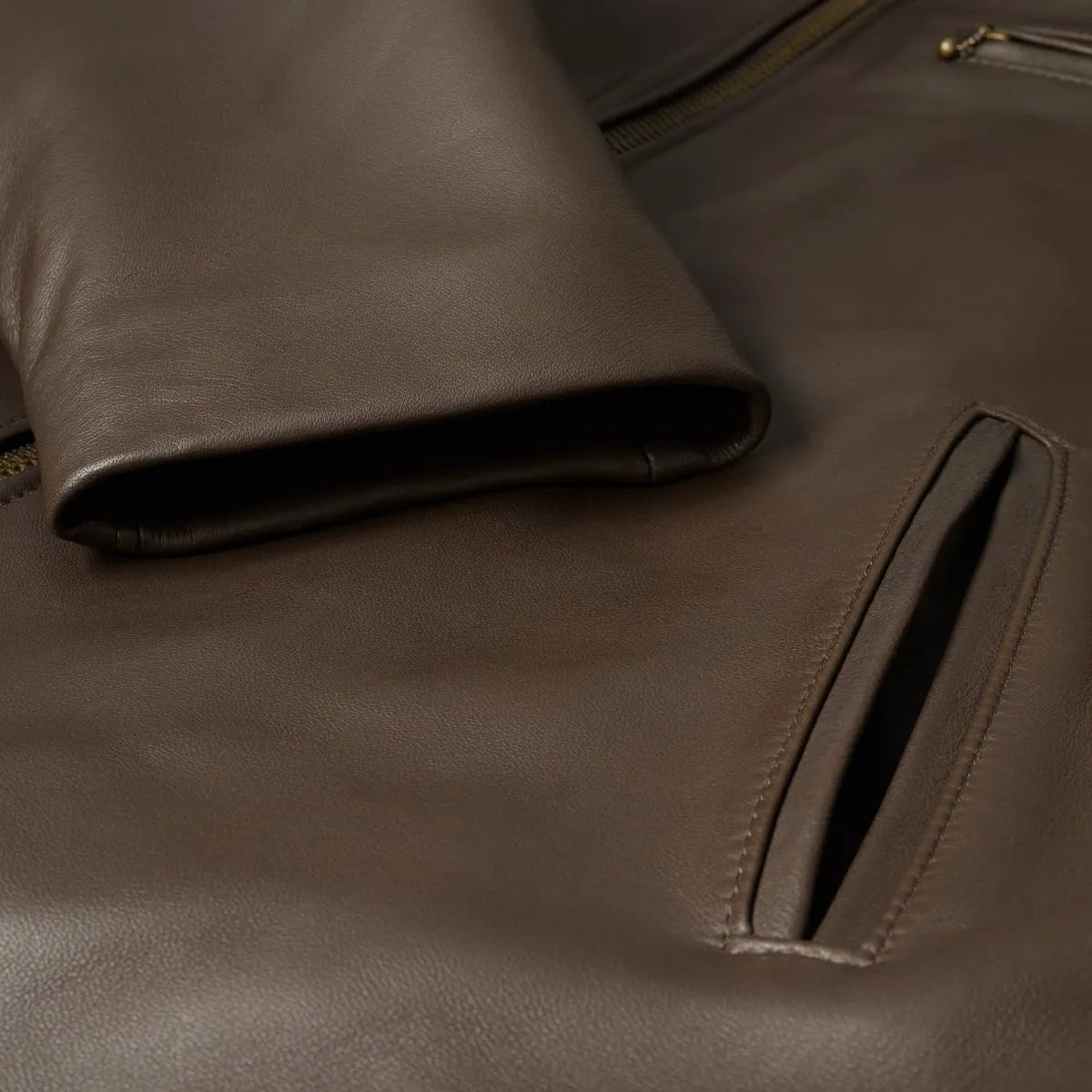 Schott® N.Y.C. X Allen Edmonds Leather Delivery Jacket - Brown