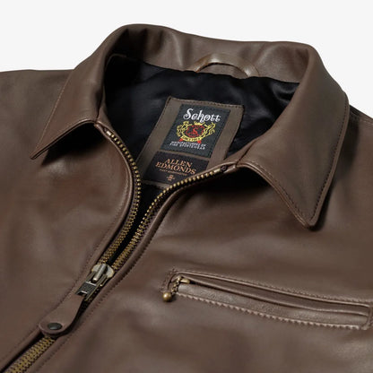Schott® N.Y.C. X Allen Edmonds Leather Delivery Jacket - Brown