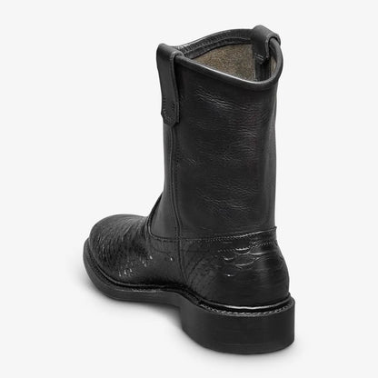 Dallas Roper Low Boot - Black Snake Print Leather