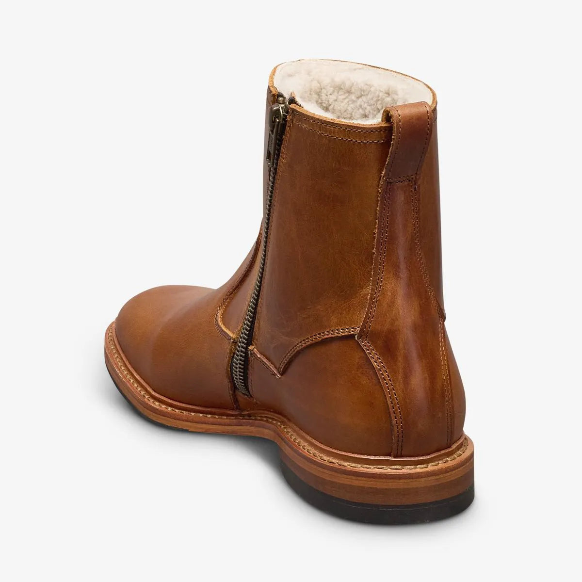 Tompkins Shearling Zip-up Boot - Pecan Leather
