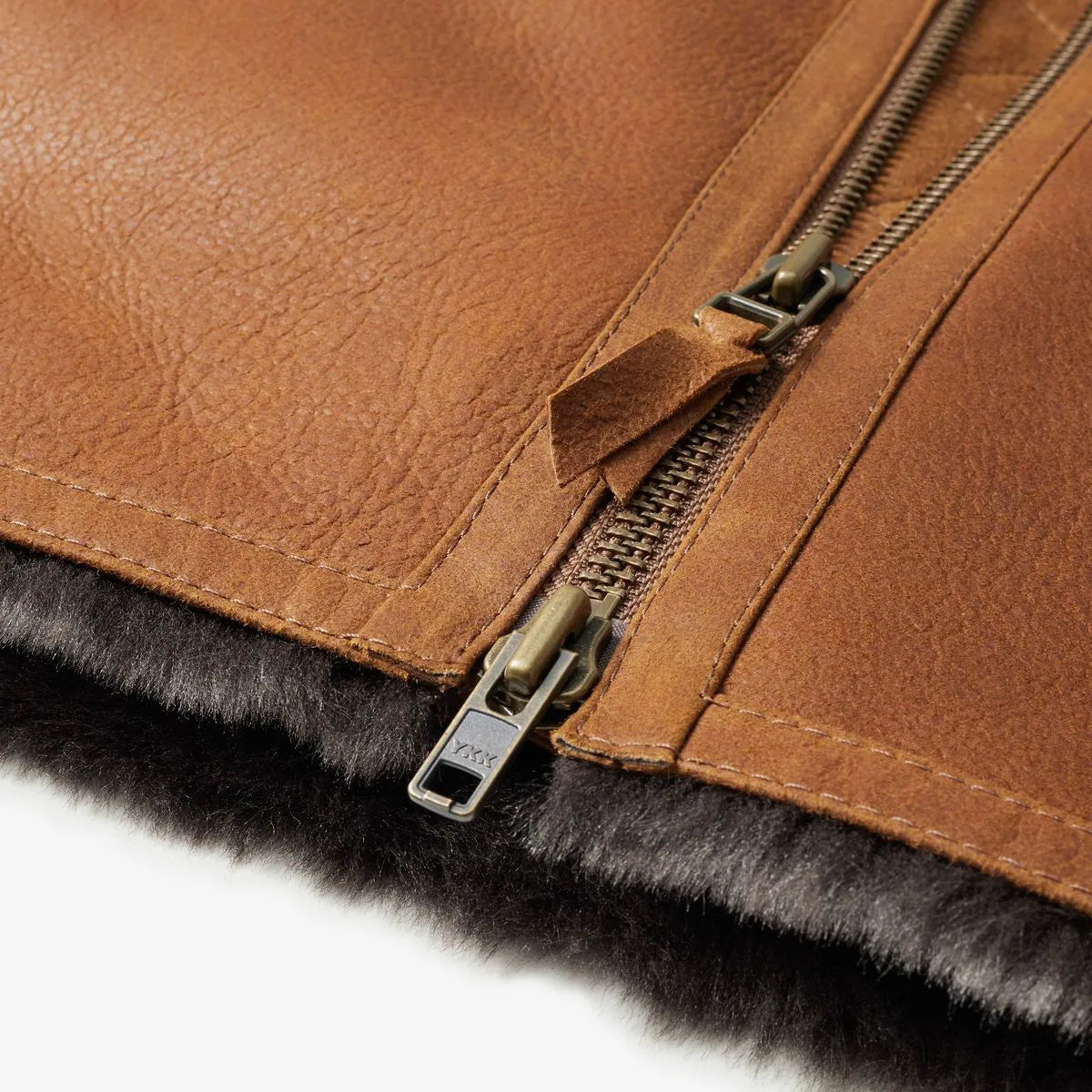 Shearling Bomber Jacket - Cognac