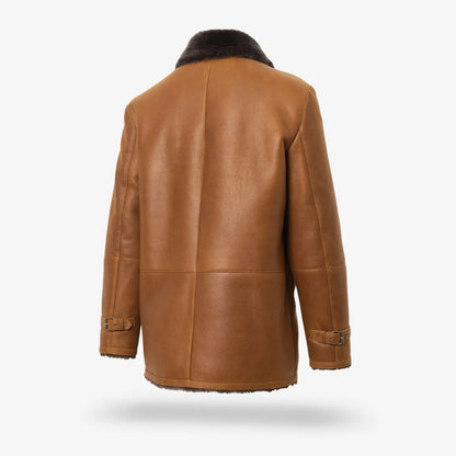 Shearling Bomber Jacket - Cognac
