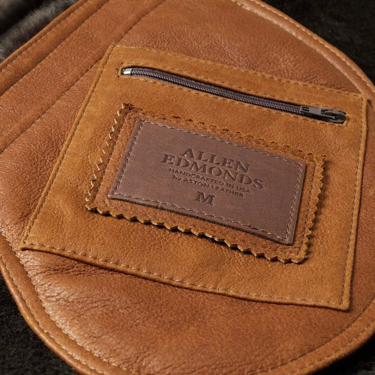 Shearling Bomber Jacket - Cognac