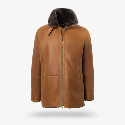Shearling Bomber Jacket - Cognac