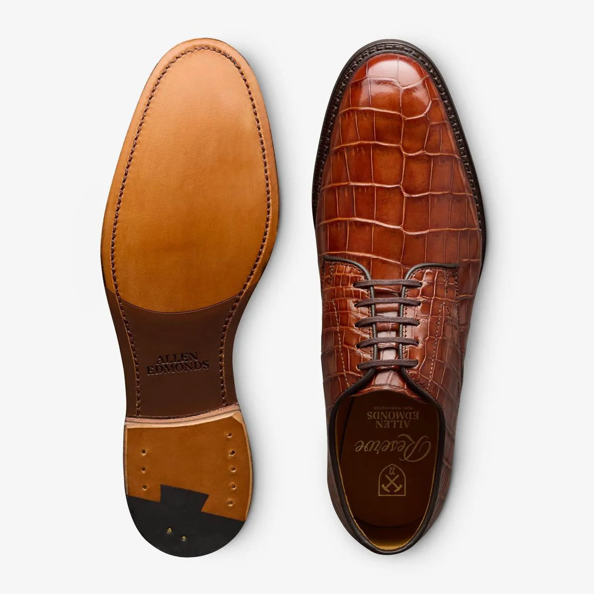 Maxwell Reserve Plain-toe Derby Dress Shoe - Chili Genuine Crocodile