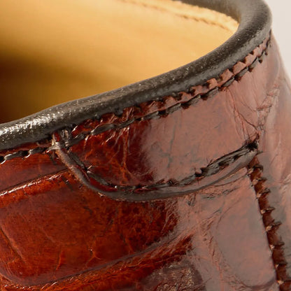 Maxwell Reserve Plain-toe Derby Dress Shoe - Chili Genuine Crocodile
