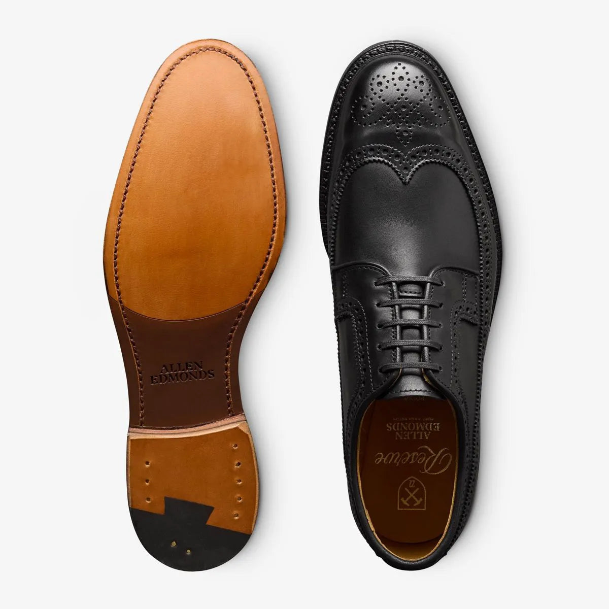 Mason Reserve Wingtip Derby Dress Shoe - Black Leather