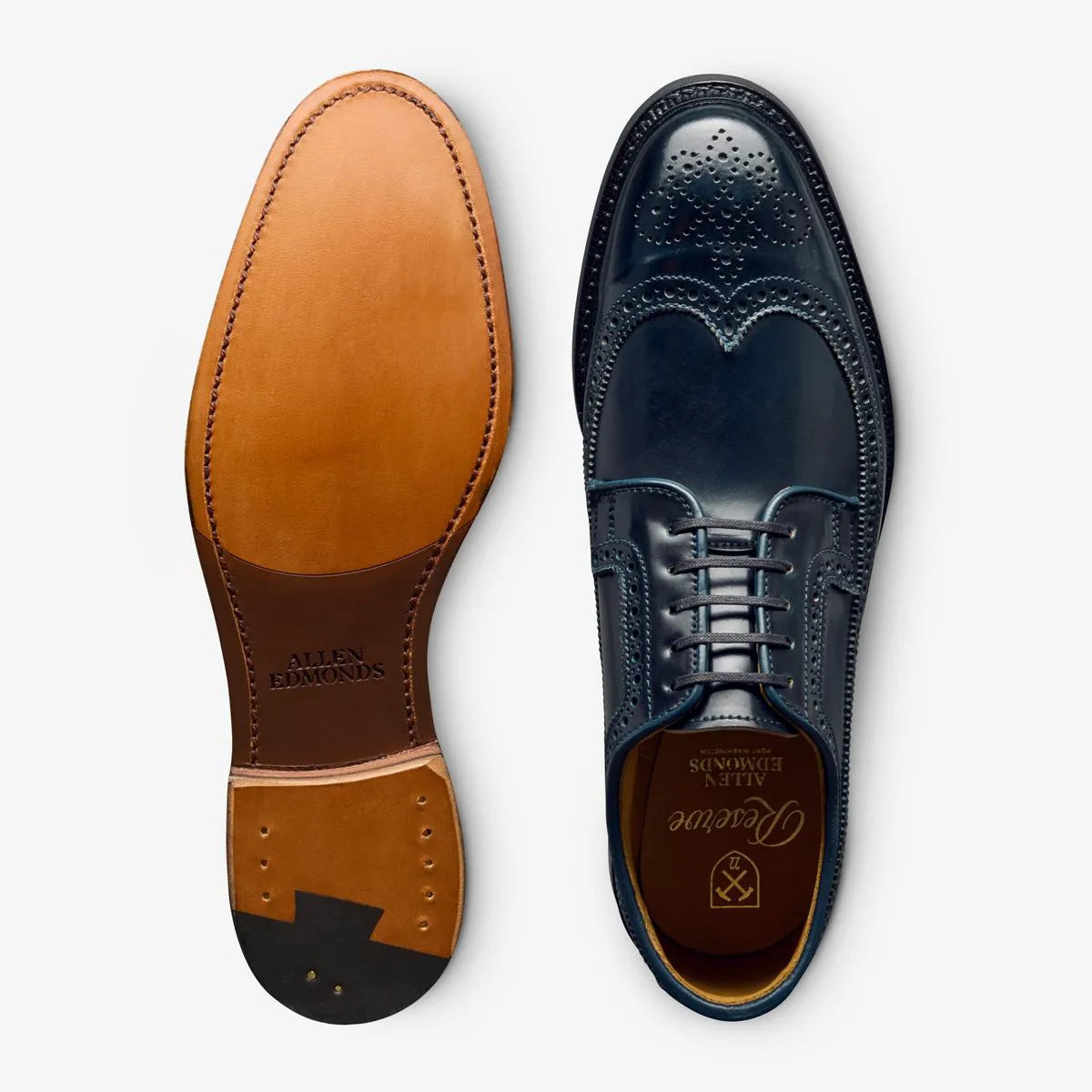 Mason Reserve Wingtip Derby Dress Shoe - Navy Cordovan Leather