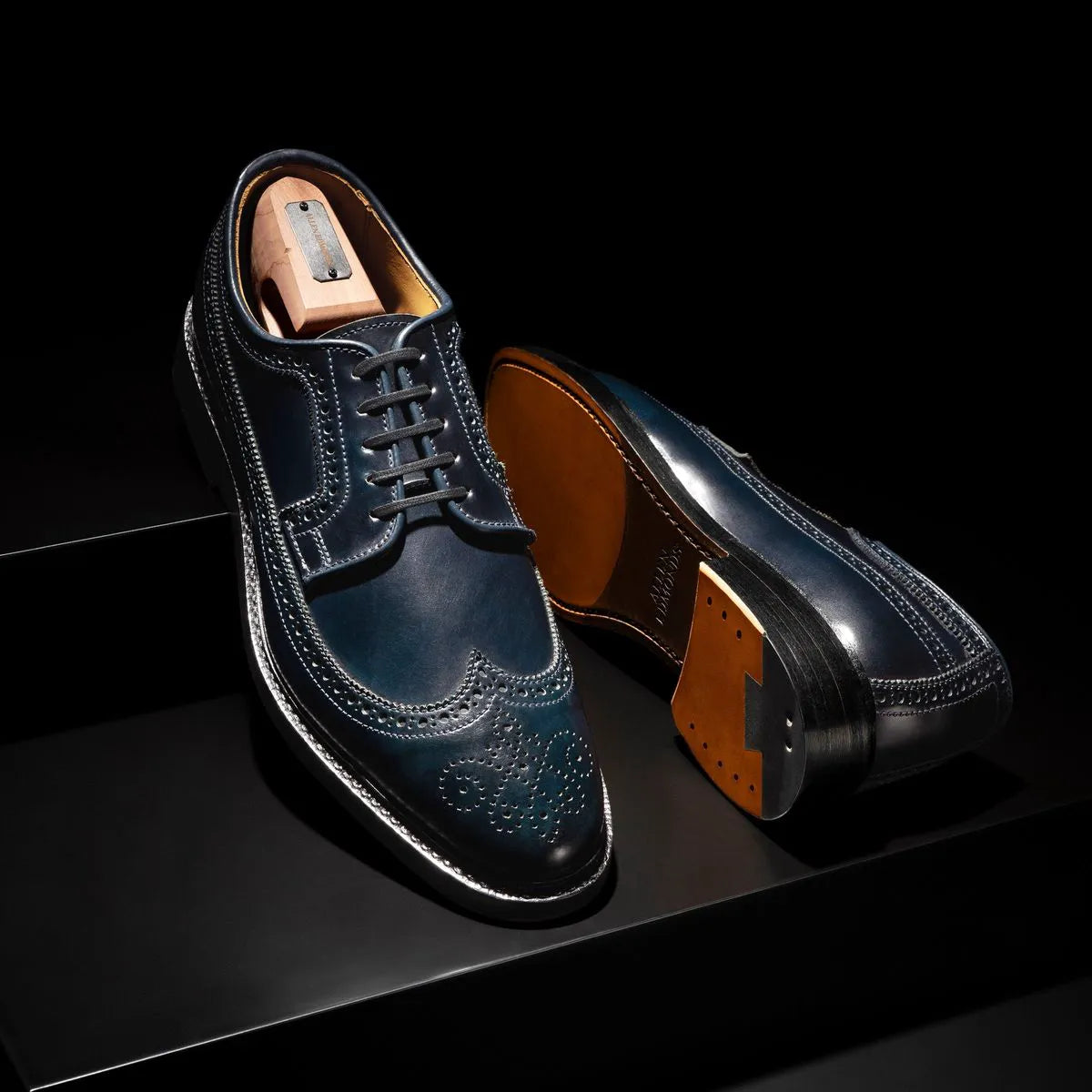 Mason Reserve Wingtip Derby Dress Shoe - Navy Cordovan Leather