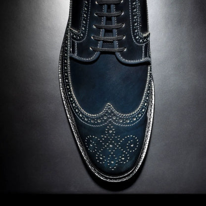 Mason Reserve Wingtip Derby Dress Shoe - Navy Cordovan Leather