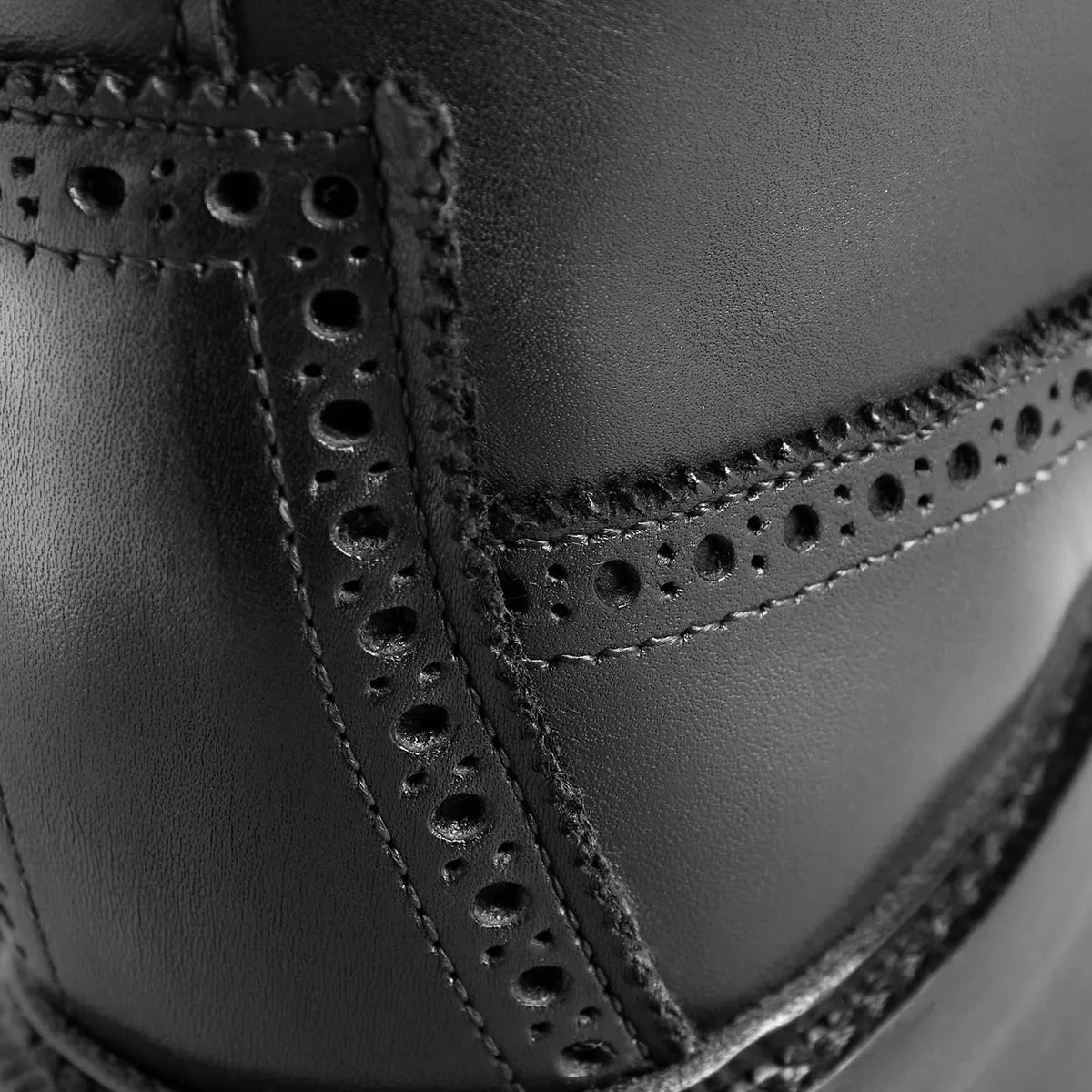 Maddox Reserve Wingtip Dress Boot - Black Leather