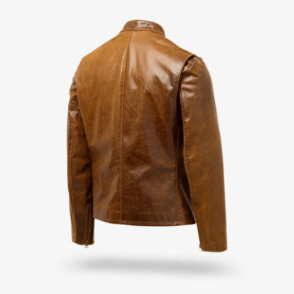 Schott® N.Y.C. X Allen Edmonds Café Racer 2.0 Leather Jacket - Nutmeg