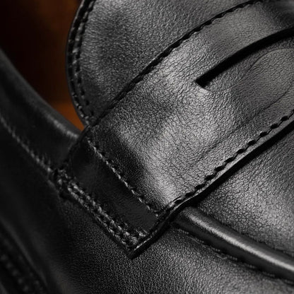 Randolph Verse Penny Loafer - Black Leather