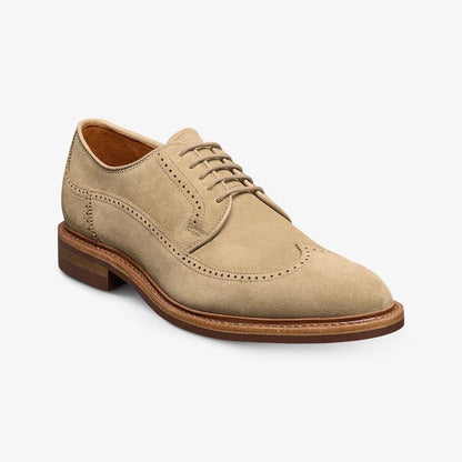 Winstonmok Wingtip Derby Dress Shoe - Bone Suede