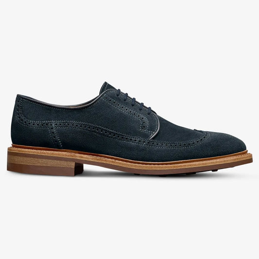 Winstonmok Wingtip Derby Dress Shoe - Navy Suede