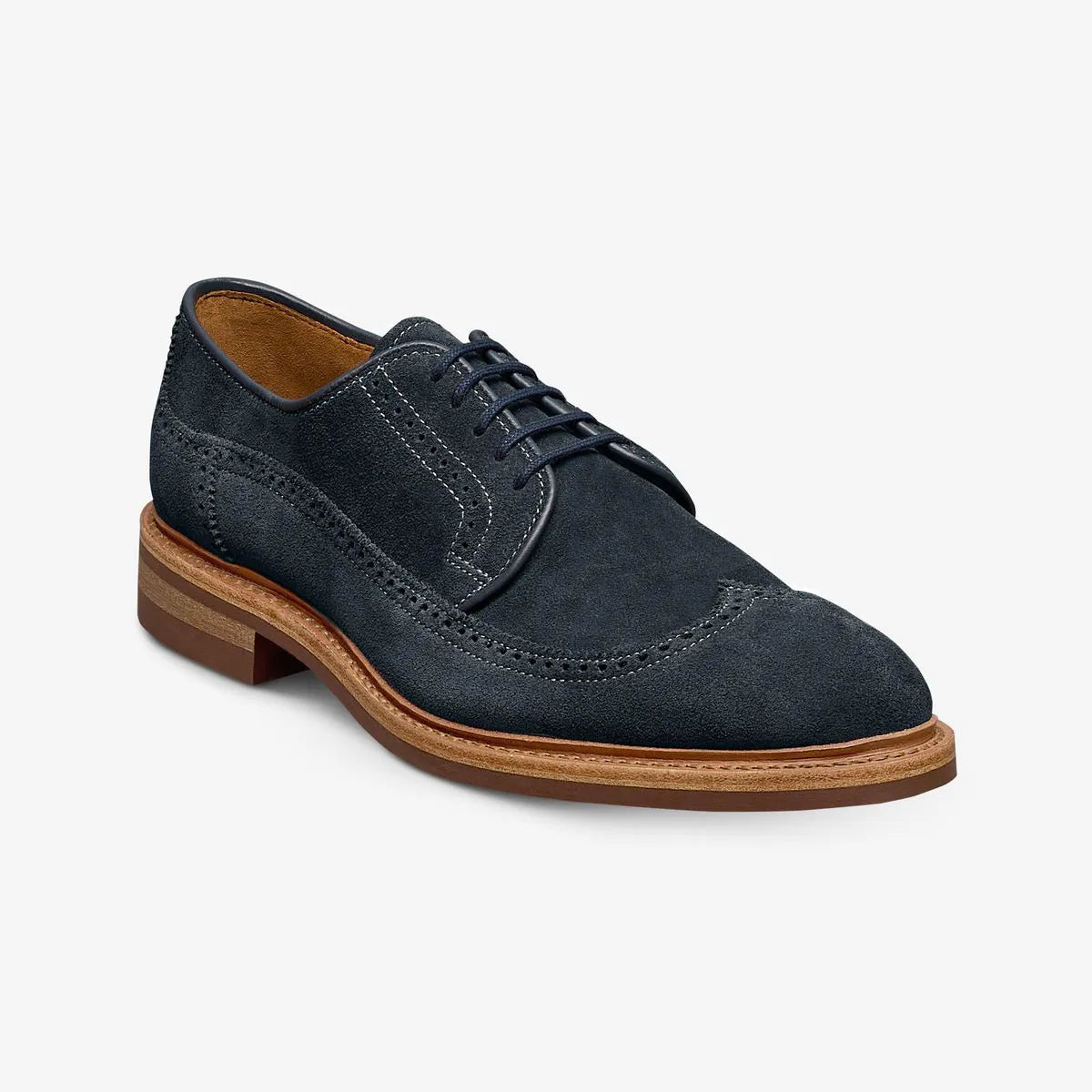 Winstonmok Wingtip Derby Dress Shoe - Navy Suede