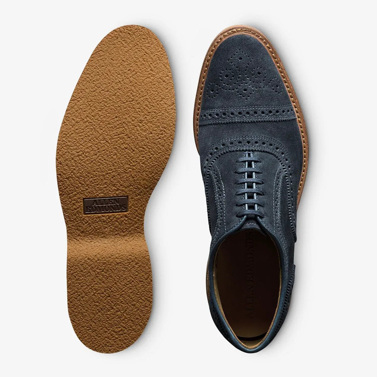 Strand Verse Cap-toe Oxford Dress Shoe - Navy Suede
