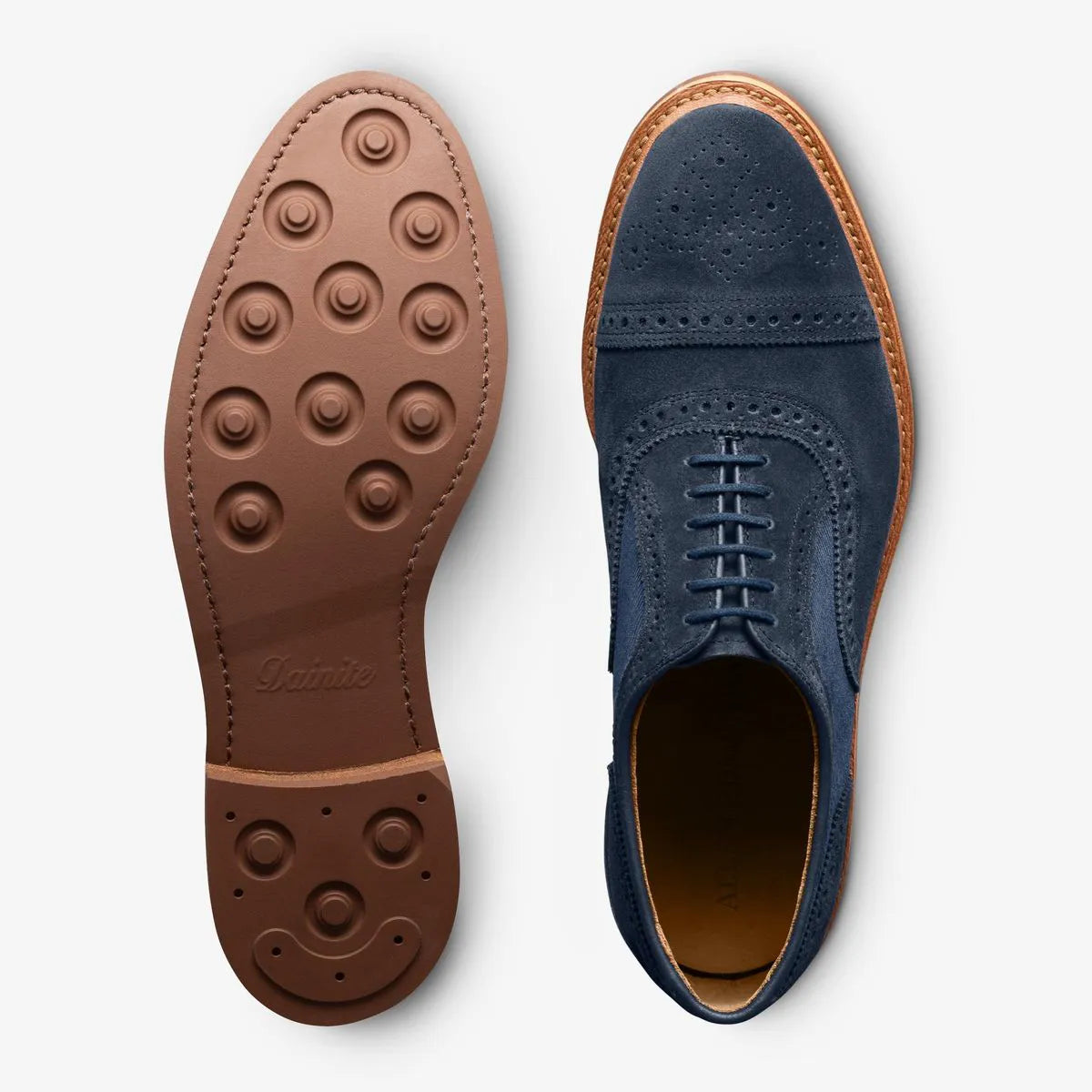 Strandmok Cap-toe Oxford with Dainite Rubber Sole - Navy Suede Mix