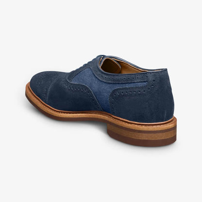 Strandmok Cap-toe Oxford with Dainite Rubber Sole - Navy Suede Mix